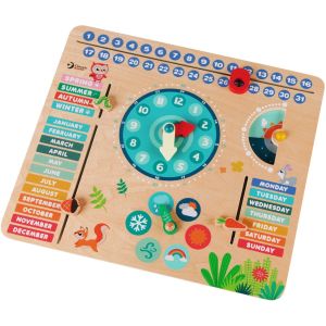 Forest Wooden Calendar Clock 