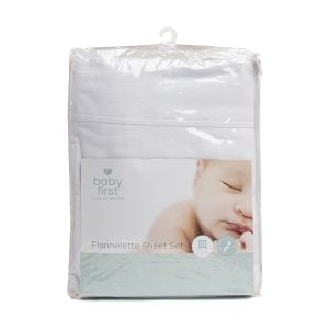 Cot Flannelette Sheet - Set White