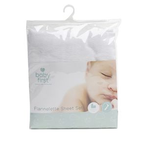 Bassinet Flannelette Sheet - Set White