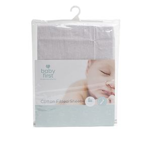 Bassinet Cotton Sheet - Fitted White