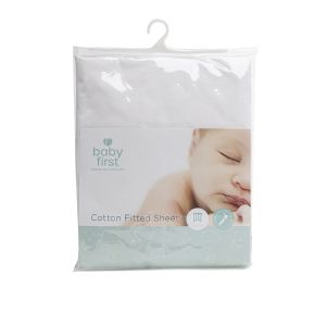 Cot Cotton Sheet - Fitted White