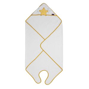 Bamboo Extra Large Apron Baby Bath Towel - White & Honey