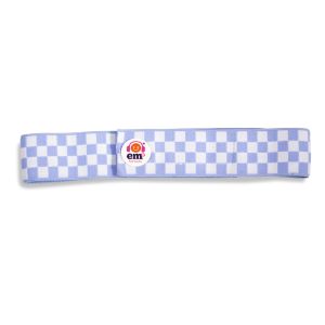 BABY EARMUFF HEADBAND - BLUE CHECKERED