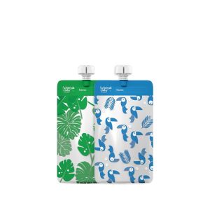 On the Go Mini Food Pouches 10pk - Green/Blue