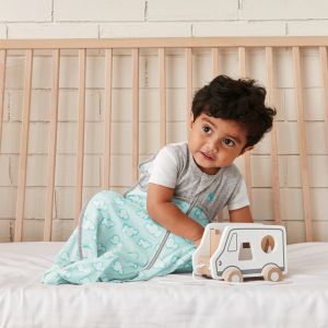 Sleep Bag Organic Lite 0.2 TOG - Clouds Turquoise