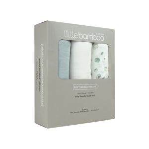 Little Bamboo Muslin Wraps 3Pk - Whisper