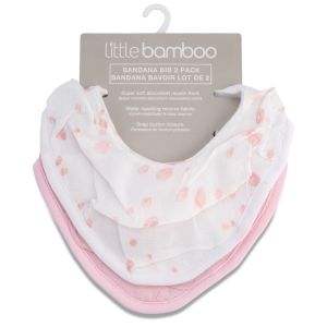 Little Bamboo Muslin Bib 2Pk - Dusty Pink
