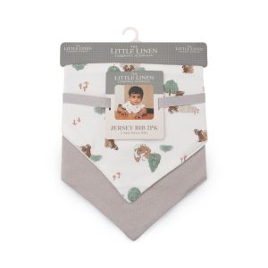 Little Linen Jersey Bib 2pk - Willow Bear
