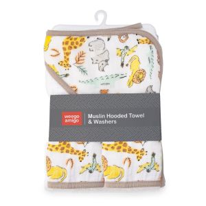Weegoamigo Hooded Towel + Washers Ernie Elephant
