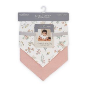 Little Linen Jersey Bib 2pk - Harvest Bunny