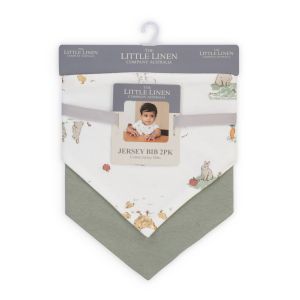 Little Linen Jersey Bib 2pk - Farmyard Lamb