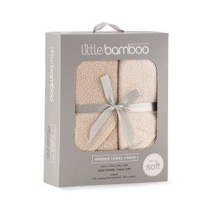 Little Bamboo Hooded Towel 2pk - Iced Coffee