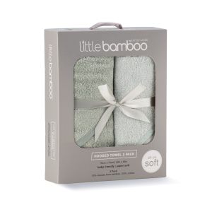 Little Bamboo Hooded Towel 2pk - Bayleaf