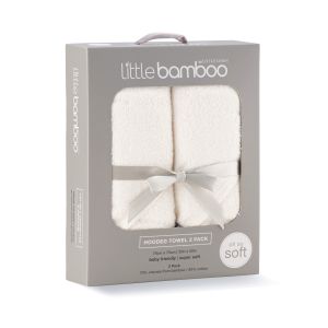Little Bamboo Hooded Towel 2pk - Natural