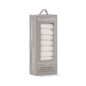 Little Bamboo Towelling Washer 10pk - Natural