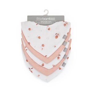 Little Bamboo Muslin Bib 5pk - Dusty Rose
