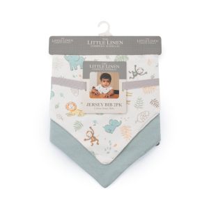 Little Linen Jersey Bib 2pk - Savannah Giraffe
