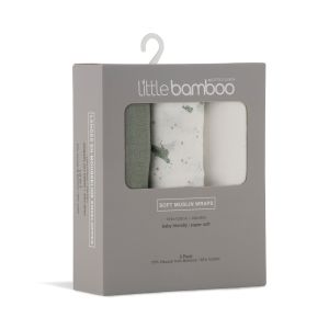 LITTLE BAMBOO MUSLIN WRAPS 3PK - Turtle Bay