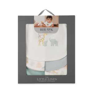 Little Linen Jersey Bib 5pk - Savanna Giraffe