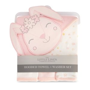 The Little Linen Company Hooded Towel & Washers - Ballerina Bunny