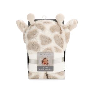 Little Linen Plush Hooded Towel -  Savanna Giraffe