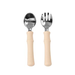 Panda Fork & Spoon - Beige