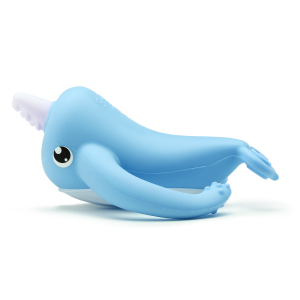 Nora Narwhal Silicone Teether - Light Blue