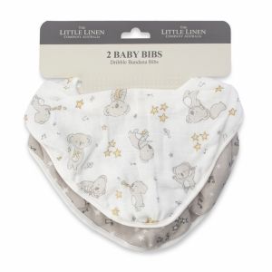 Little Linen Muslin Bib 2pk - Cheeky Koala