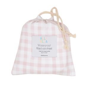 Waterproof Jersey Fitted Cot Sheet - Gingham Pink